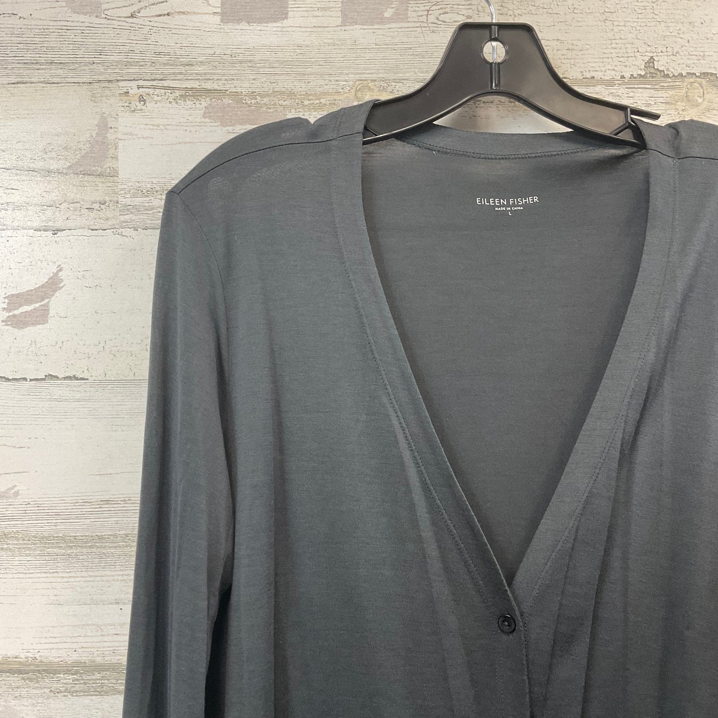 Blouse Long Sleeve By Eileen Fisher In Black, Size: L