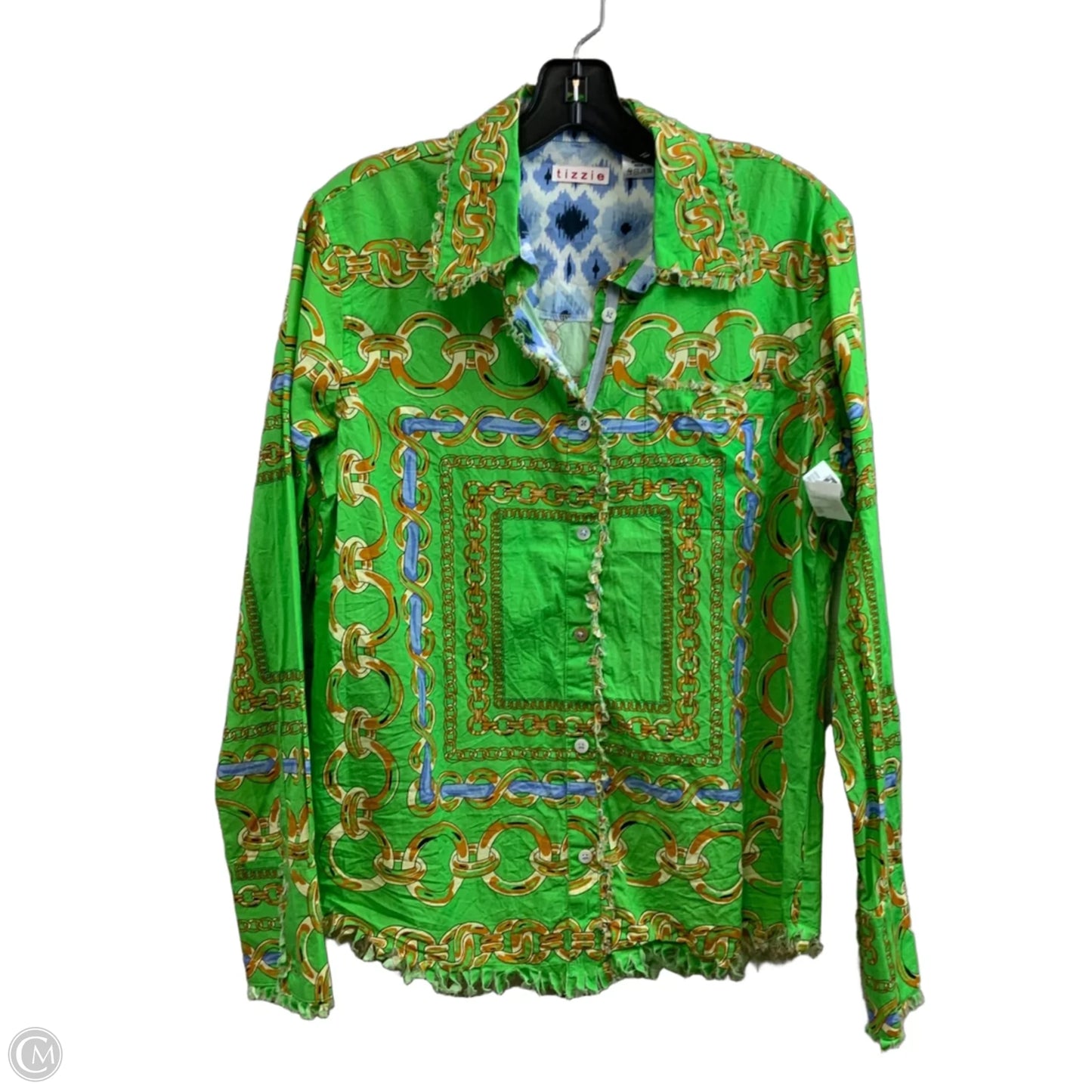 Blouse Long Sleeve By TIZZIE In Green, Size: M