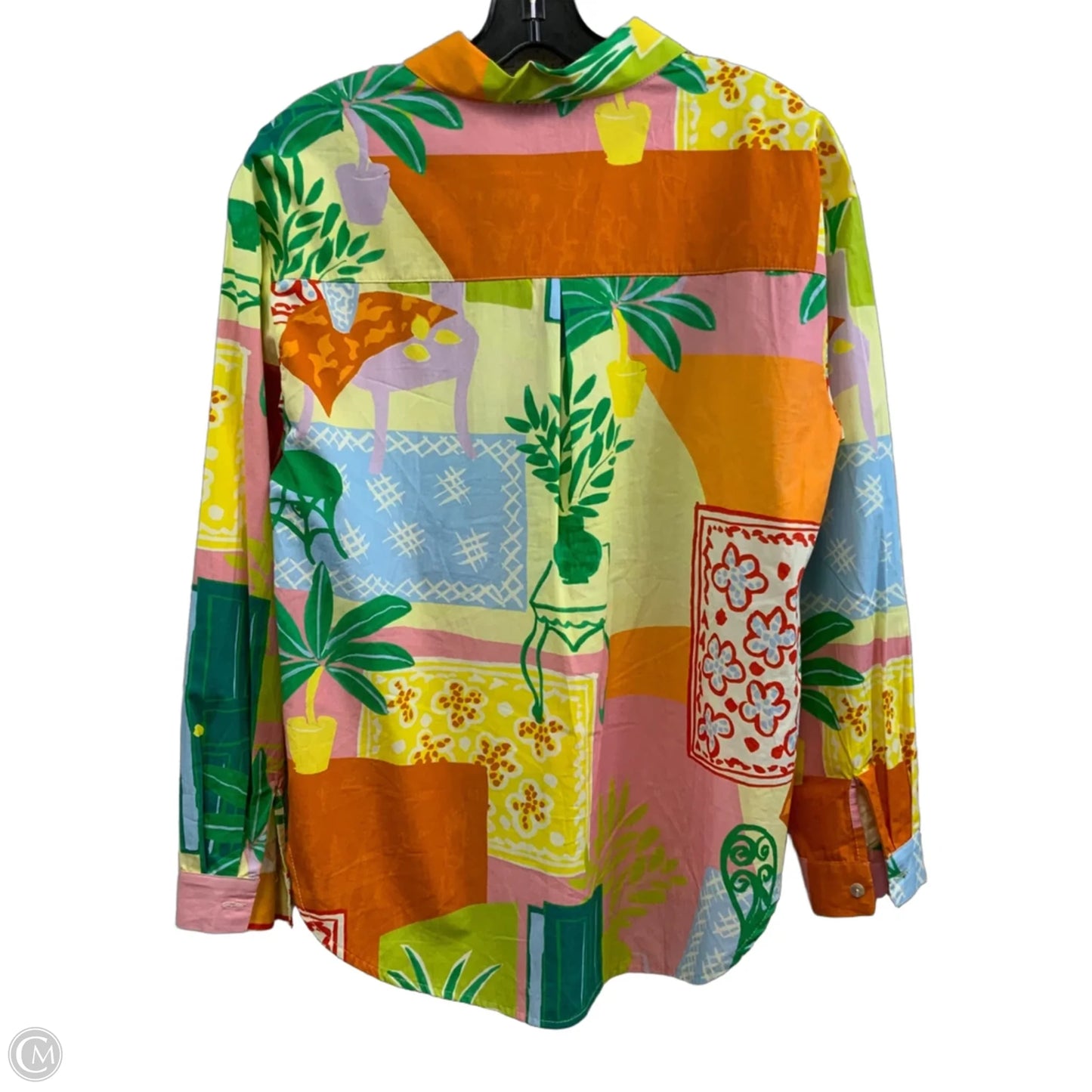 Blouse Long Sleeve By Frnch In Orange, Size: M