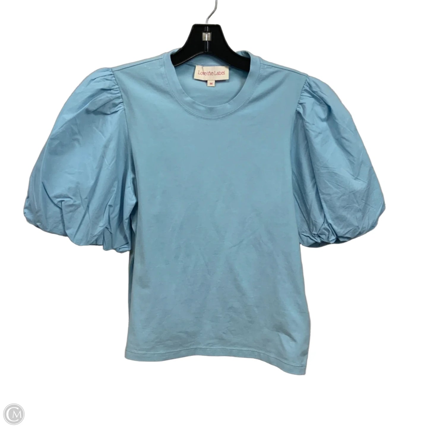 Top Short Sleeve By Love the Label In Blue, Size: M