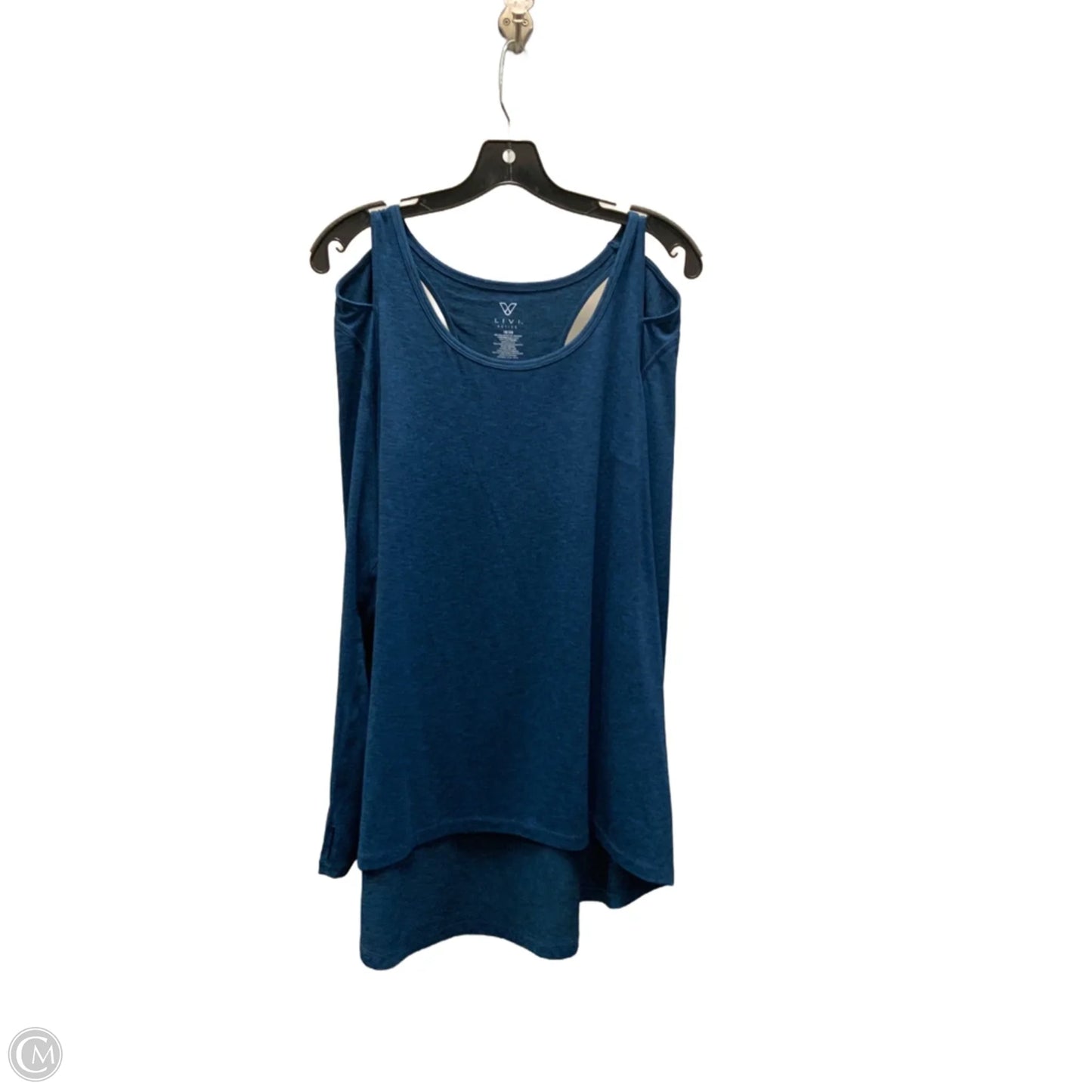 Athletic Top Long Sleeve Crewneck By Livi Active In Blue, Size: 2x