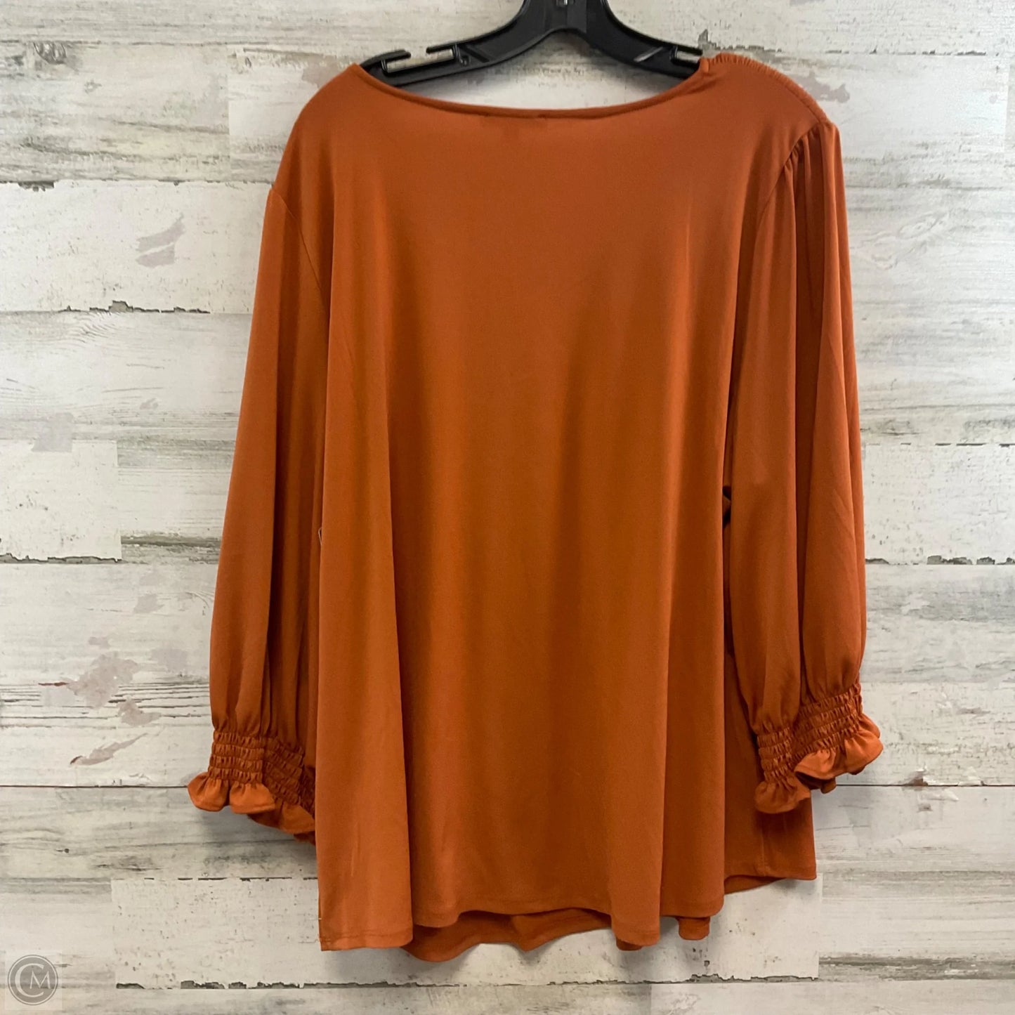 Top 3/4 Sleeve By Adrianna Papell In Orange, Size: 2x