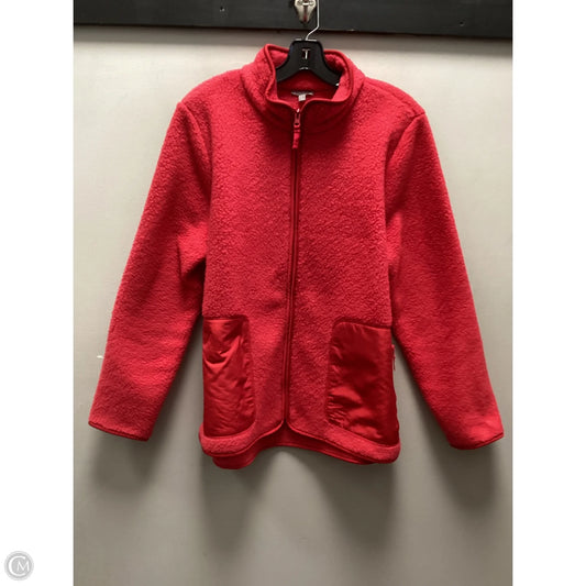 Jacket Fleece By Talbots In Red, Size: L