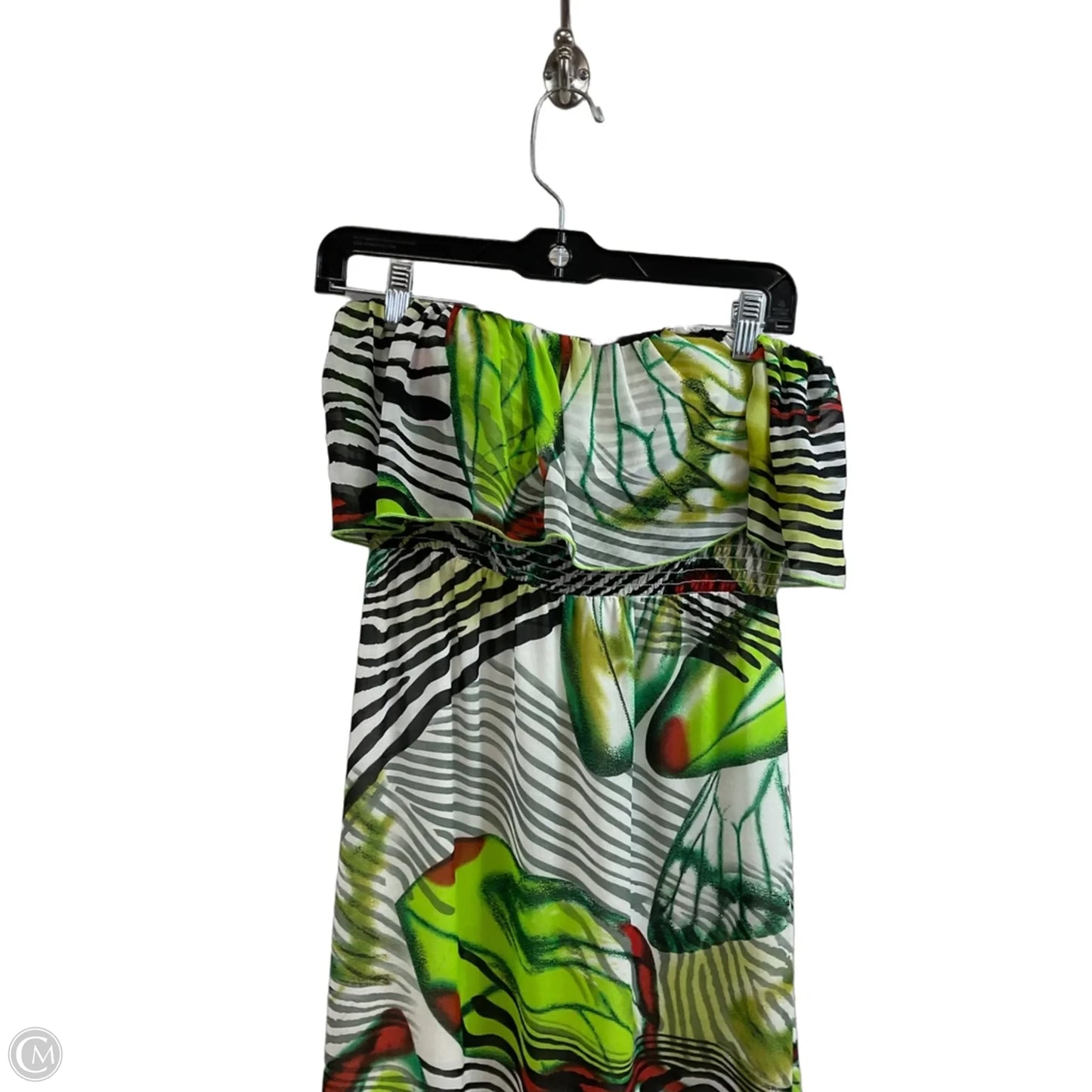 Dress Casual Maxi By PEPPE PELUSO In Green & White, Size: S