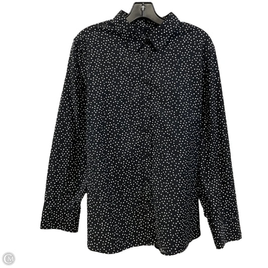Blouse Long Sleeve By Chicos In Black & White, Size: Xl