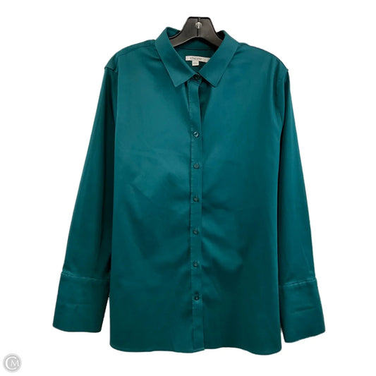 Blouse Long Sleeve By Chicos In Green, Size: Xl