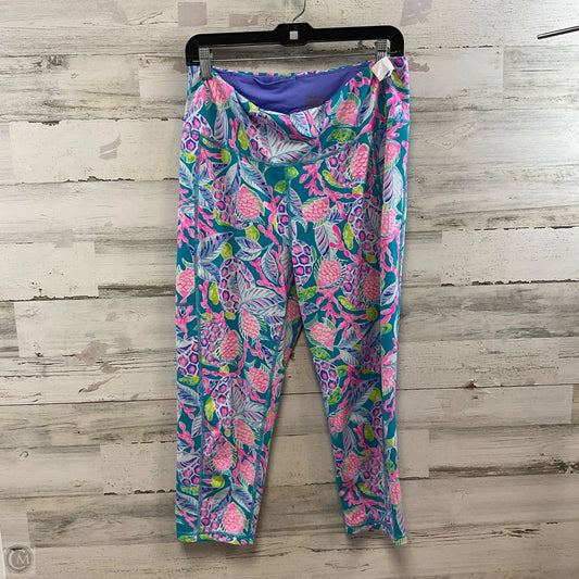 Athletic Leggings By Lilly Pulitzer In Blue & Pink, Size: Xl