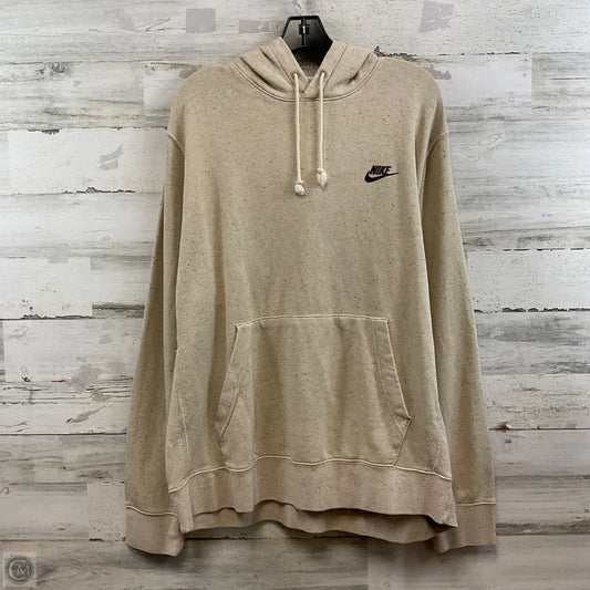 Athletic Sweatshirt Hoodie By Nike In Beige, Size: Xl
