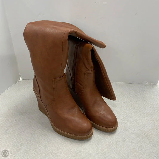 Boots Knee Heels By Zodiac In Brown, Size: 7.5