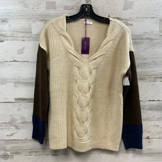 Sweater By Lascana In Brown & Cream, Size: Xs