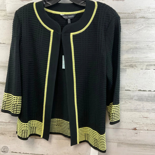 Cardigan By Ming Wang In Black & Green, Size: Sp