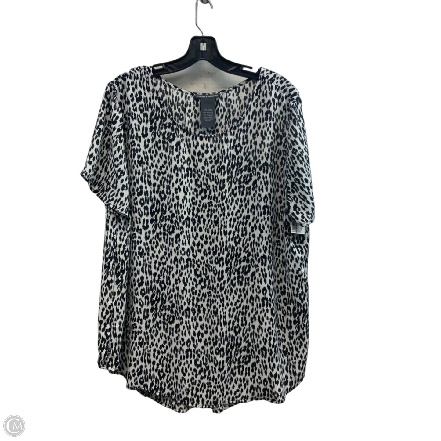 Top Short Sleeve By Chelsea And Theodore In Black & White, Size: Xxl