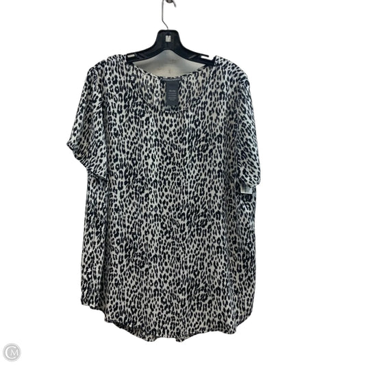 Top Short Sleeve By Chelsea And Theodore In Black & White, Size: Xxl