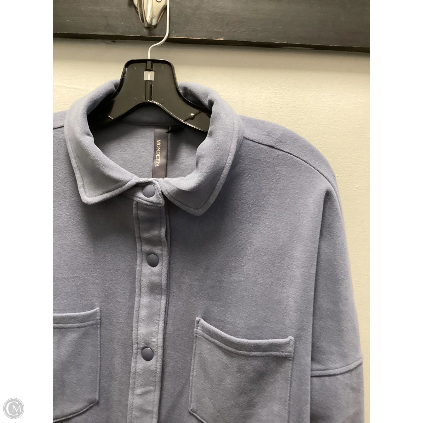 Jacket Shirt By Mondetta In Blue, Size: L