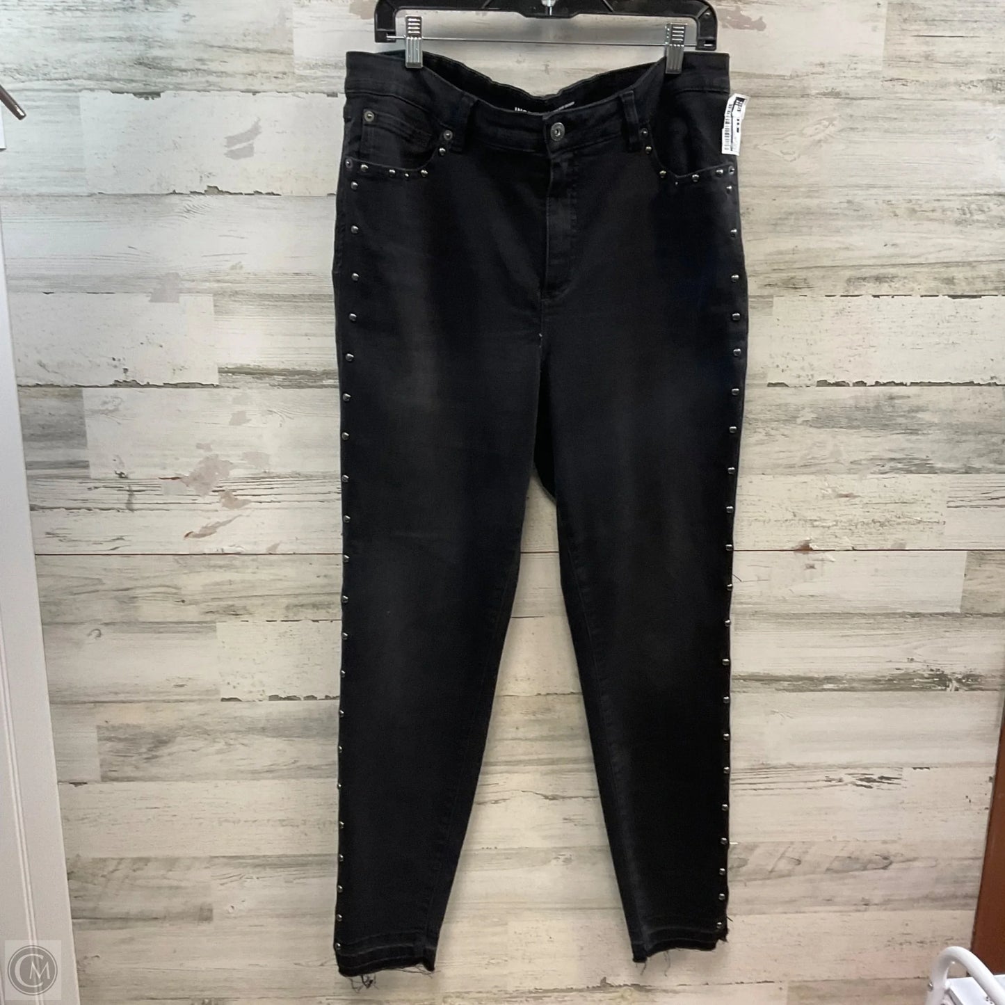 Jeans Skinny By Inc In Black Denim, Size: 14