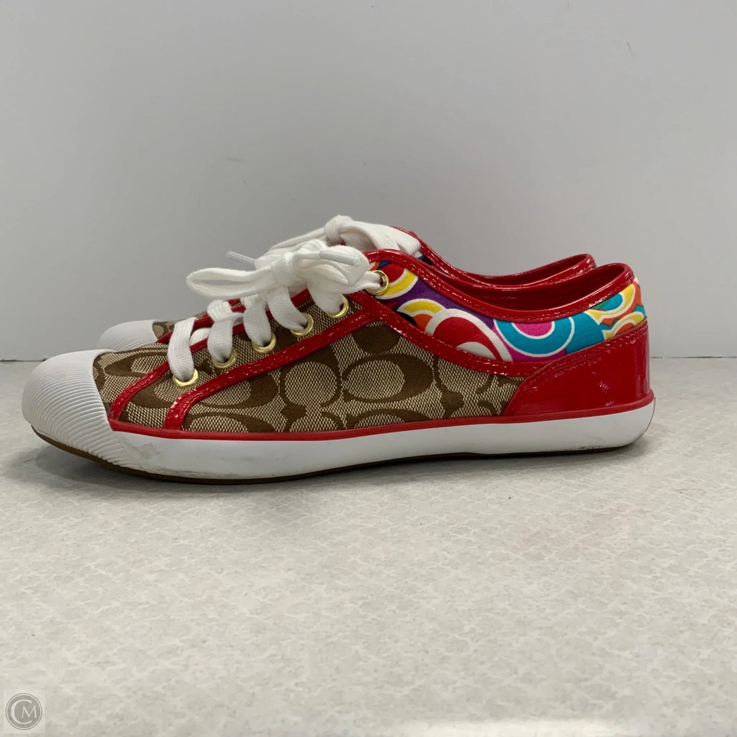 Shoes Designer By Coach In Brown & Red, Size: 8