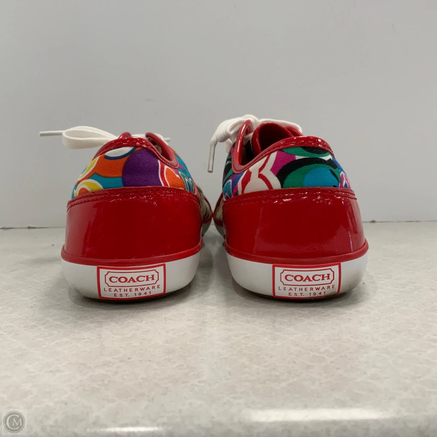Shoes Designer By Coach In Brown & Red, Size: 8