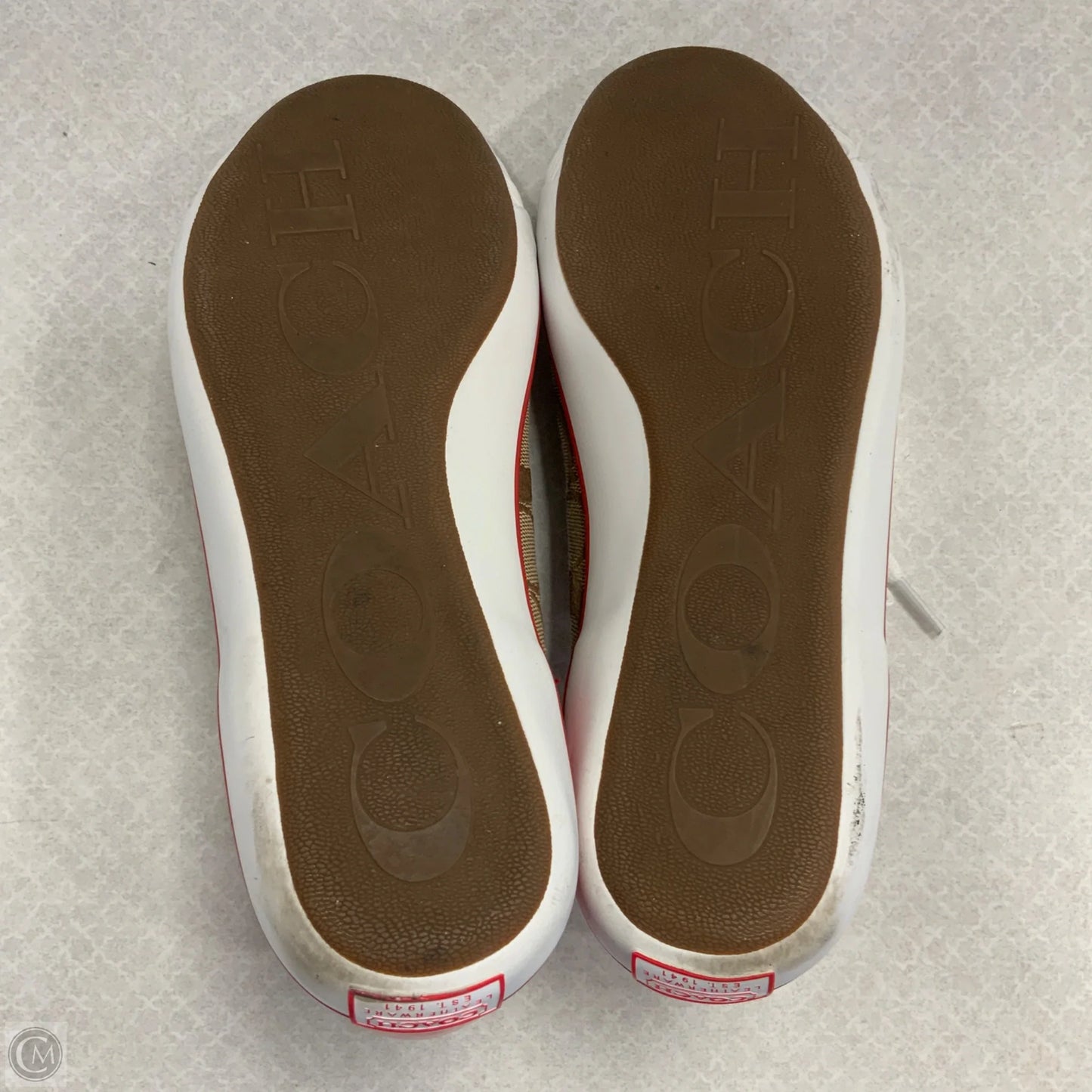 Shoes Designer By Coach In Brown & Red, Size: 8