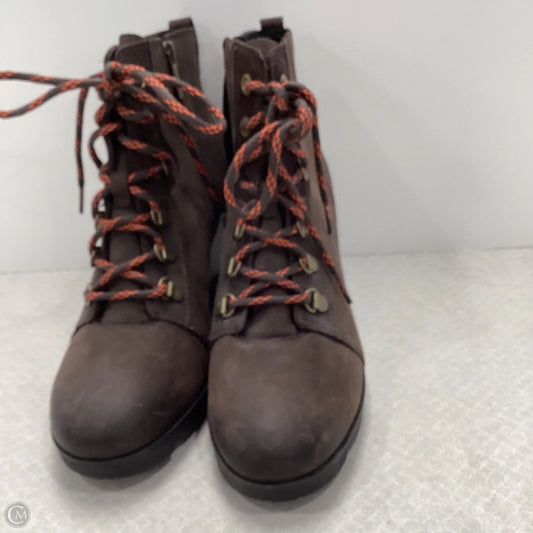 Boots Ankle Heels By Sorel In Brown, Size: 9.5