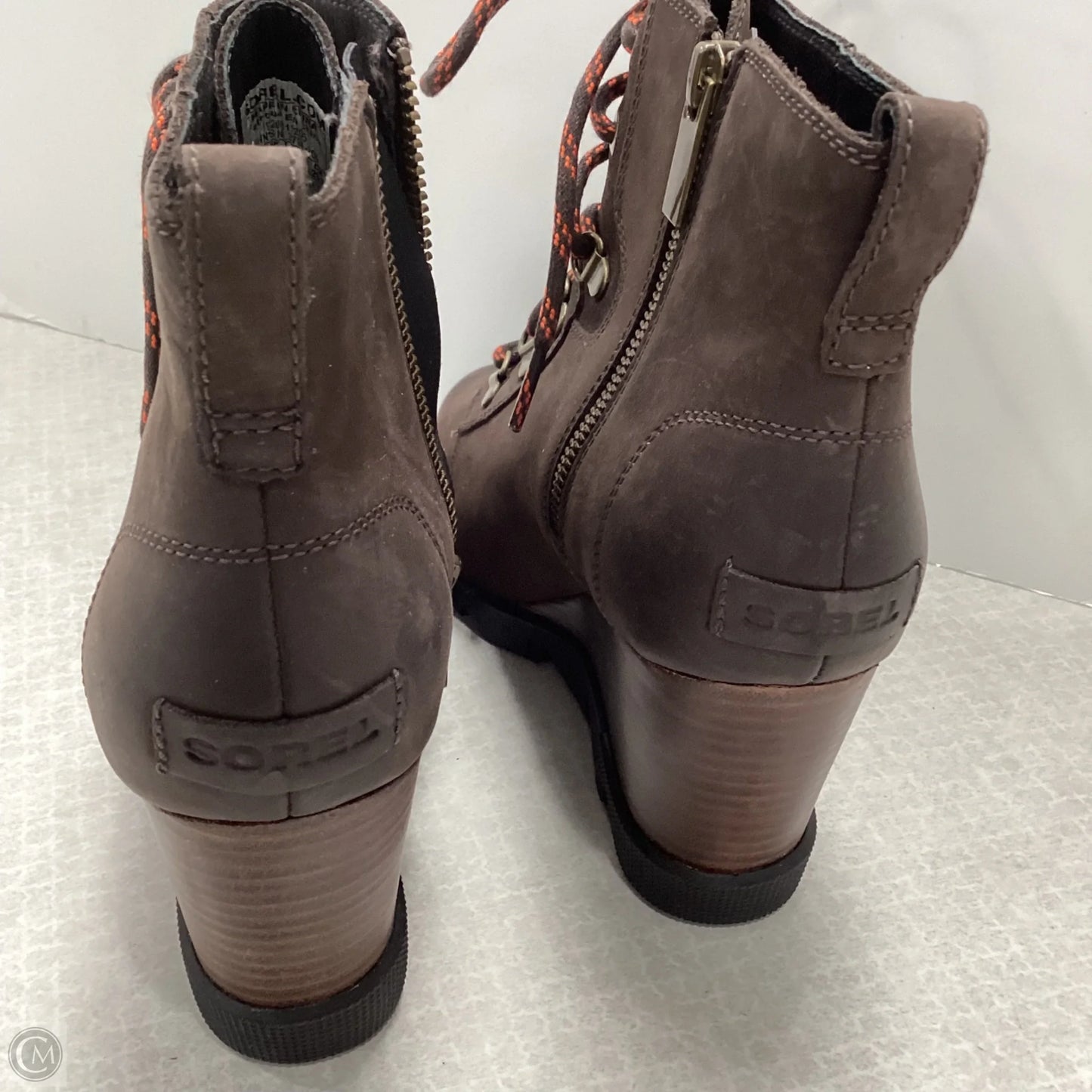 Boots Ankle Heels By Sorel In Brown, Size: 9.5