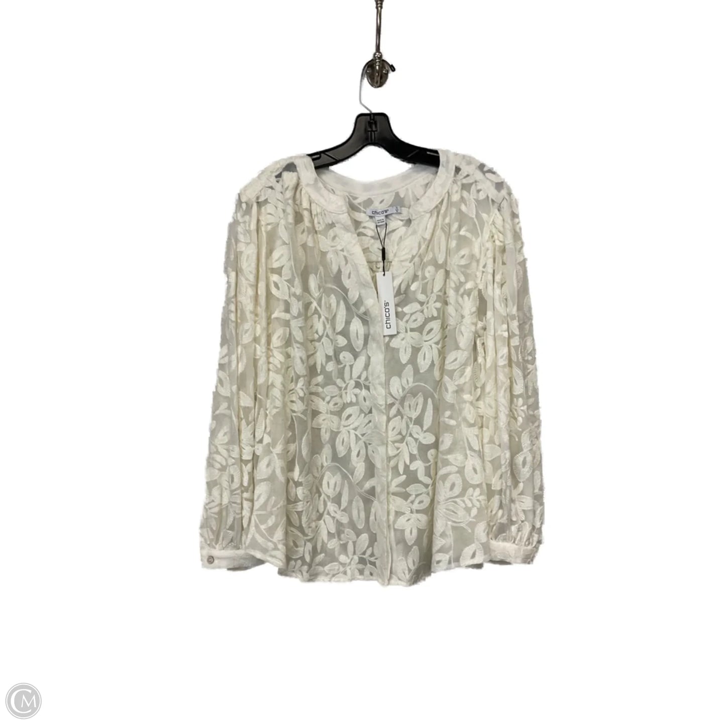 Top Long Sleeve By Chicos In Cream, Size: Xl