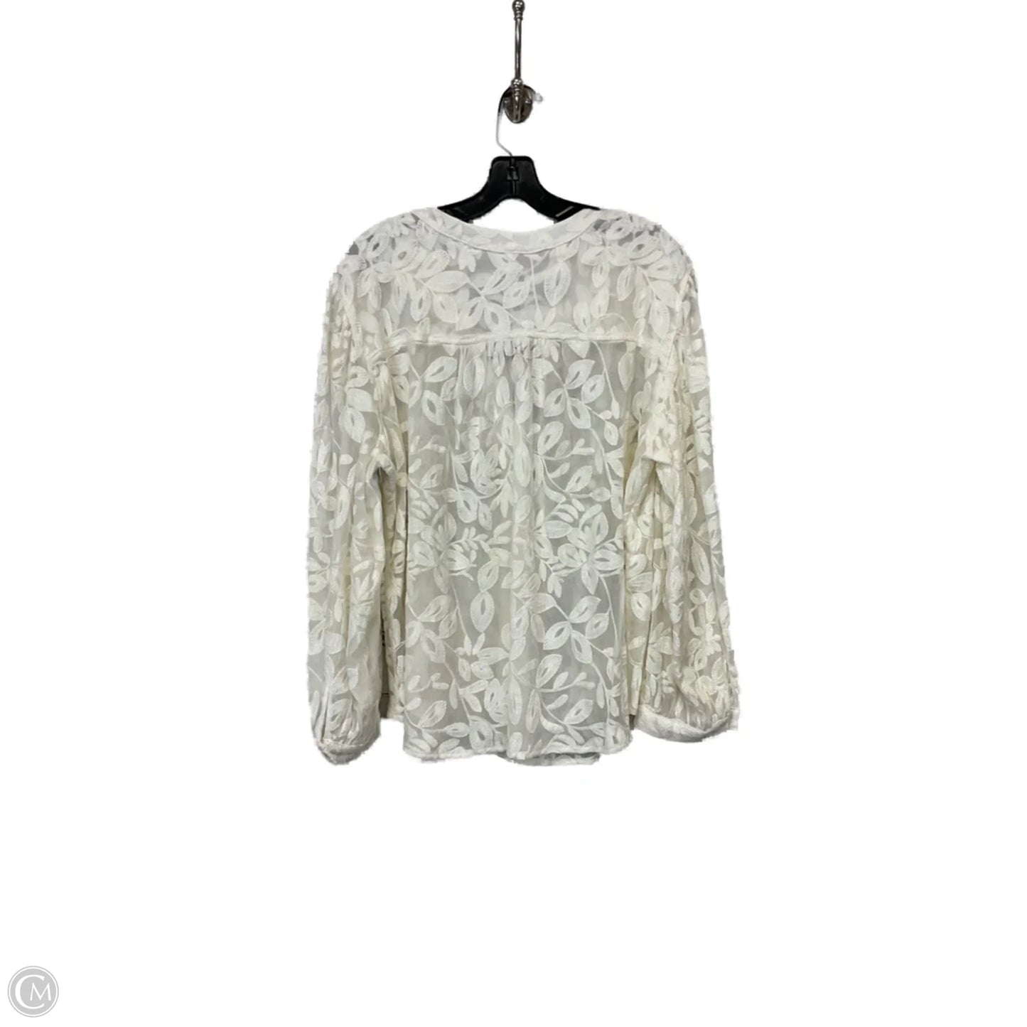 Top Long Sleeve By Chicos In Cream, Size: Xl