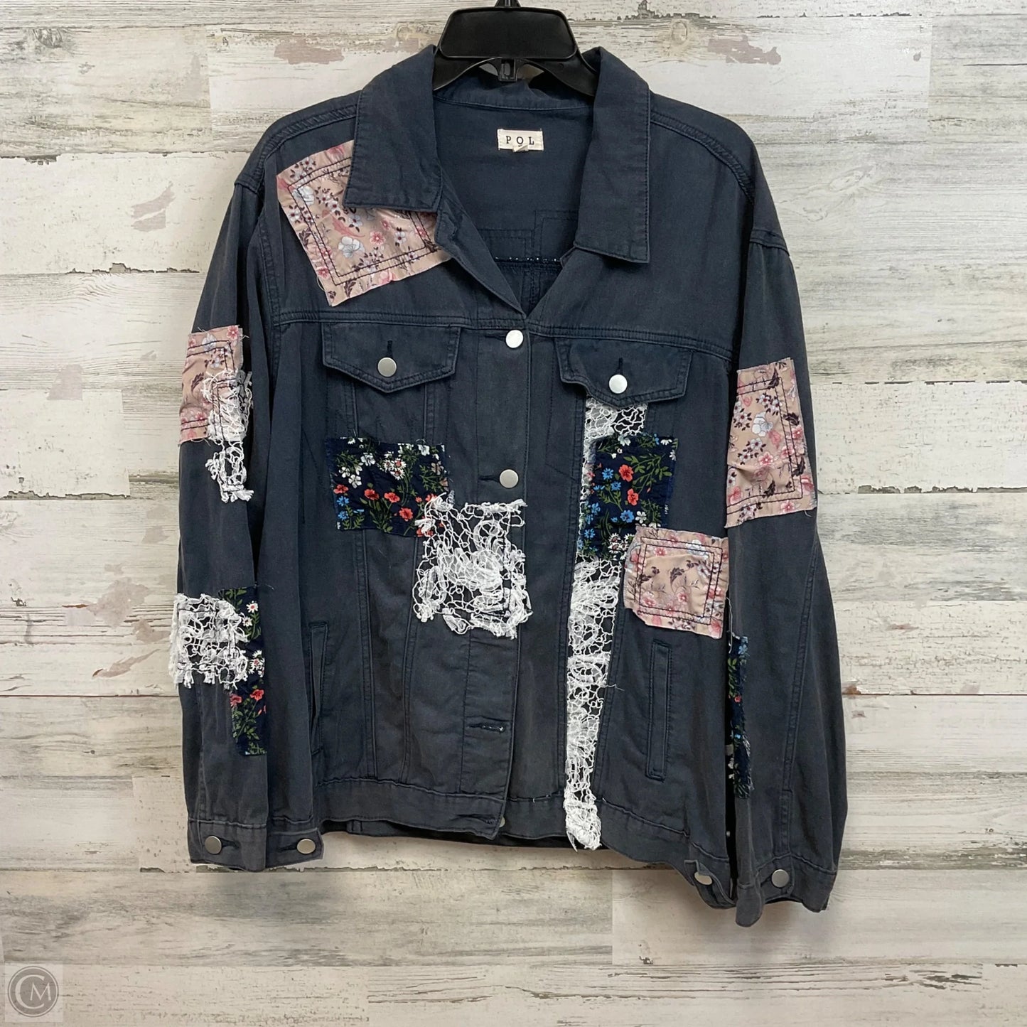 Jacket Other By Pol In Blue & Pink, Size: L