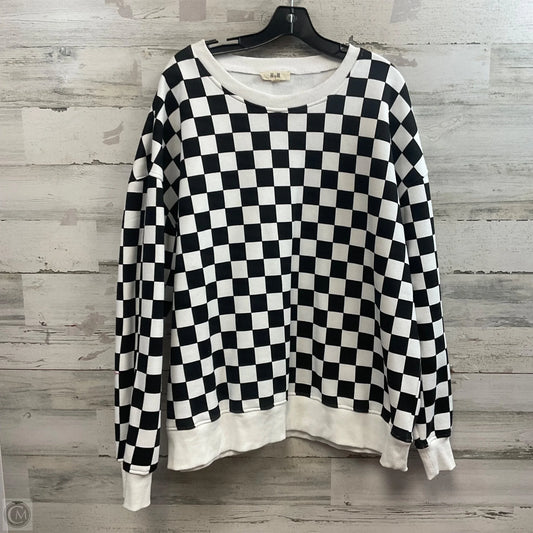 Sweatshirt Crewneck By JADE BY JANE In Black & White, Size: Xl