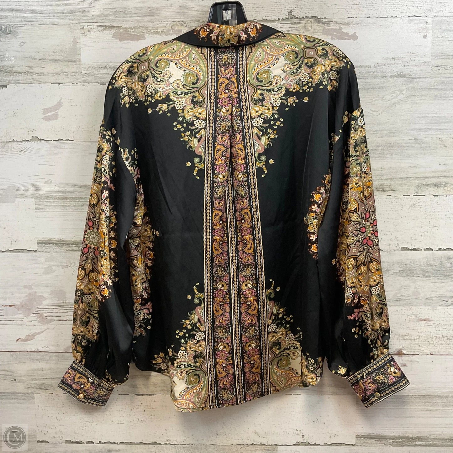 Blouse Long Sleeve By Fate In Black & Brown, Size: S