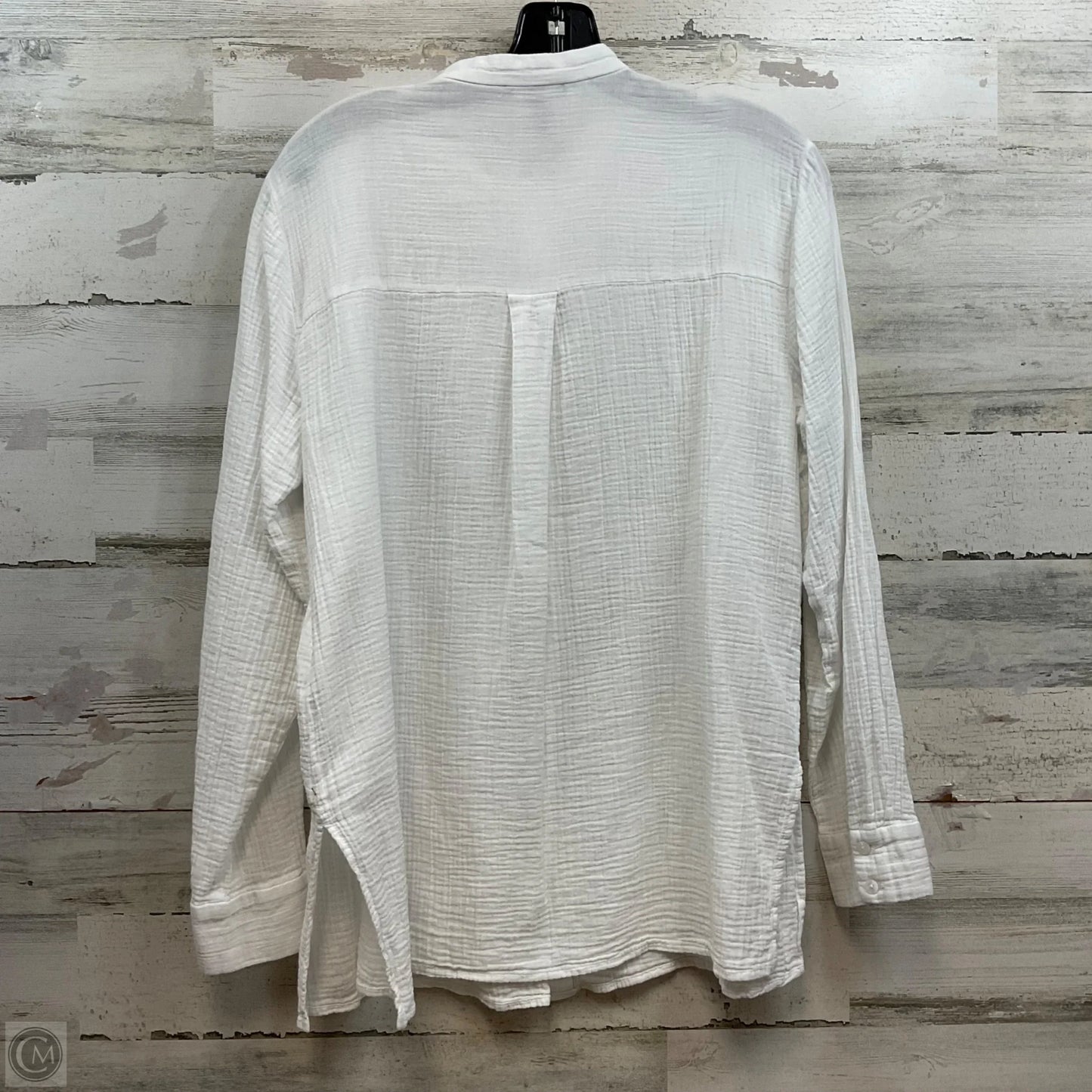 Blouse Long Sleeve By Eileen Fisher In White, Size: S