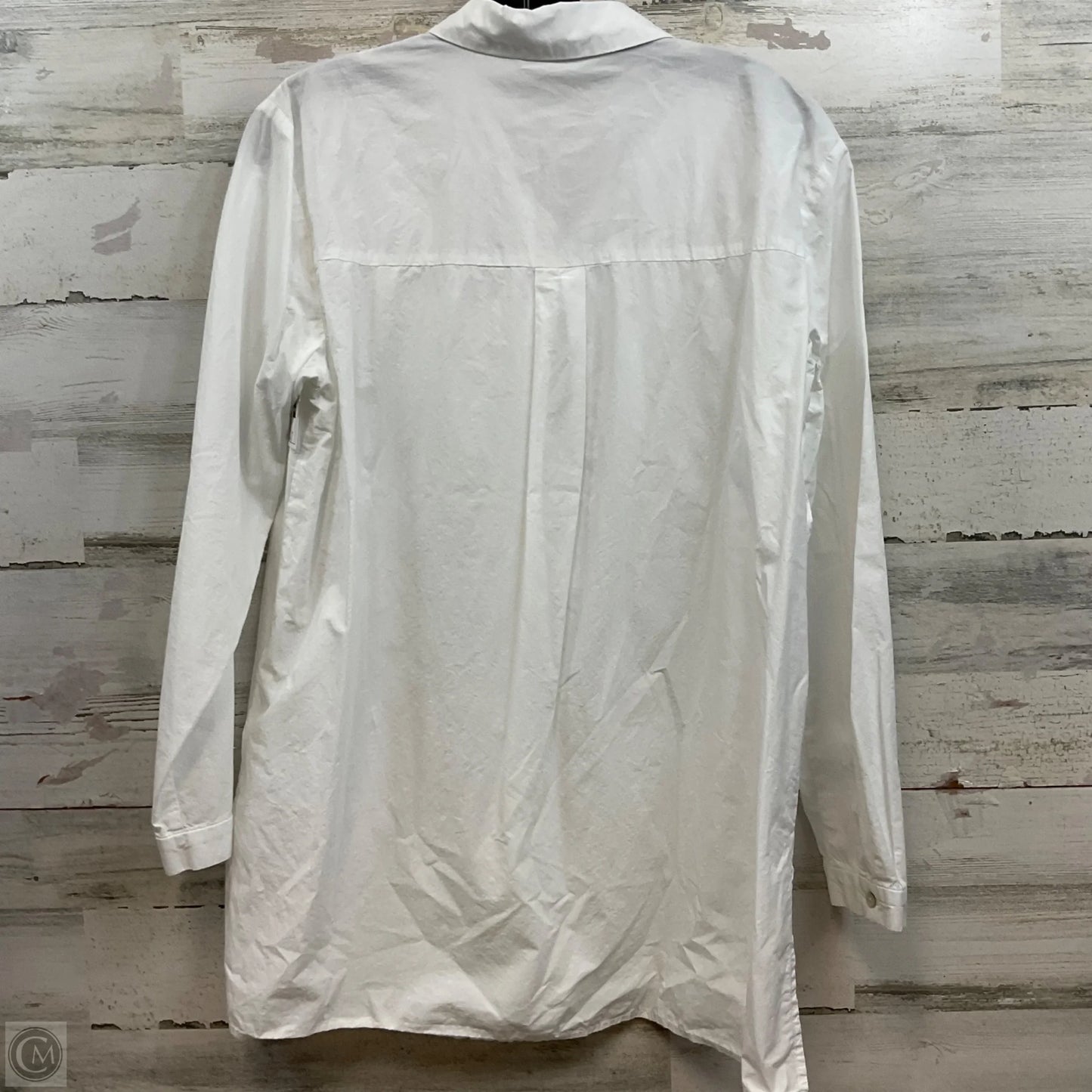 Blouse Long Sleeve By Eileen Fisher In White, Size: M