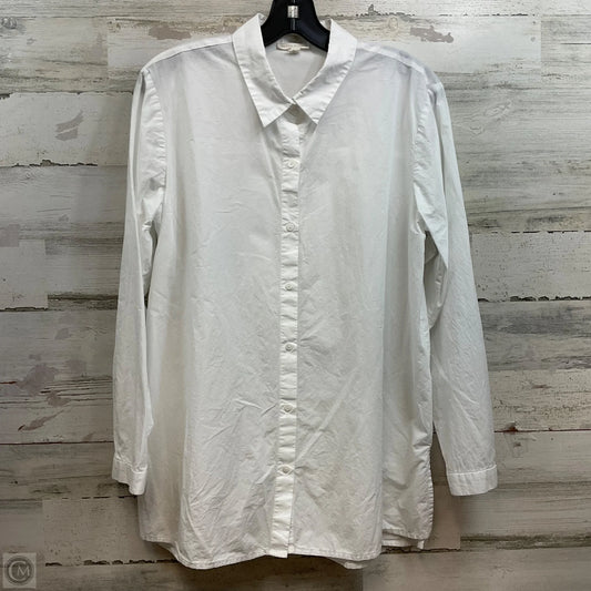 Blouse Long Sleeve By Eileen Fisher In White, Size: M