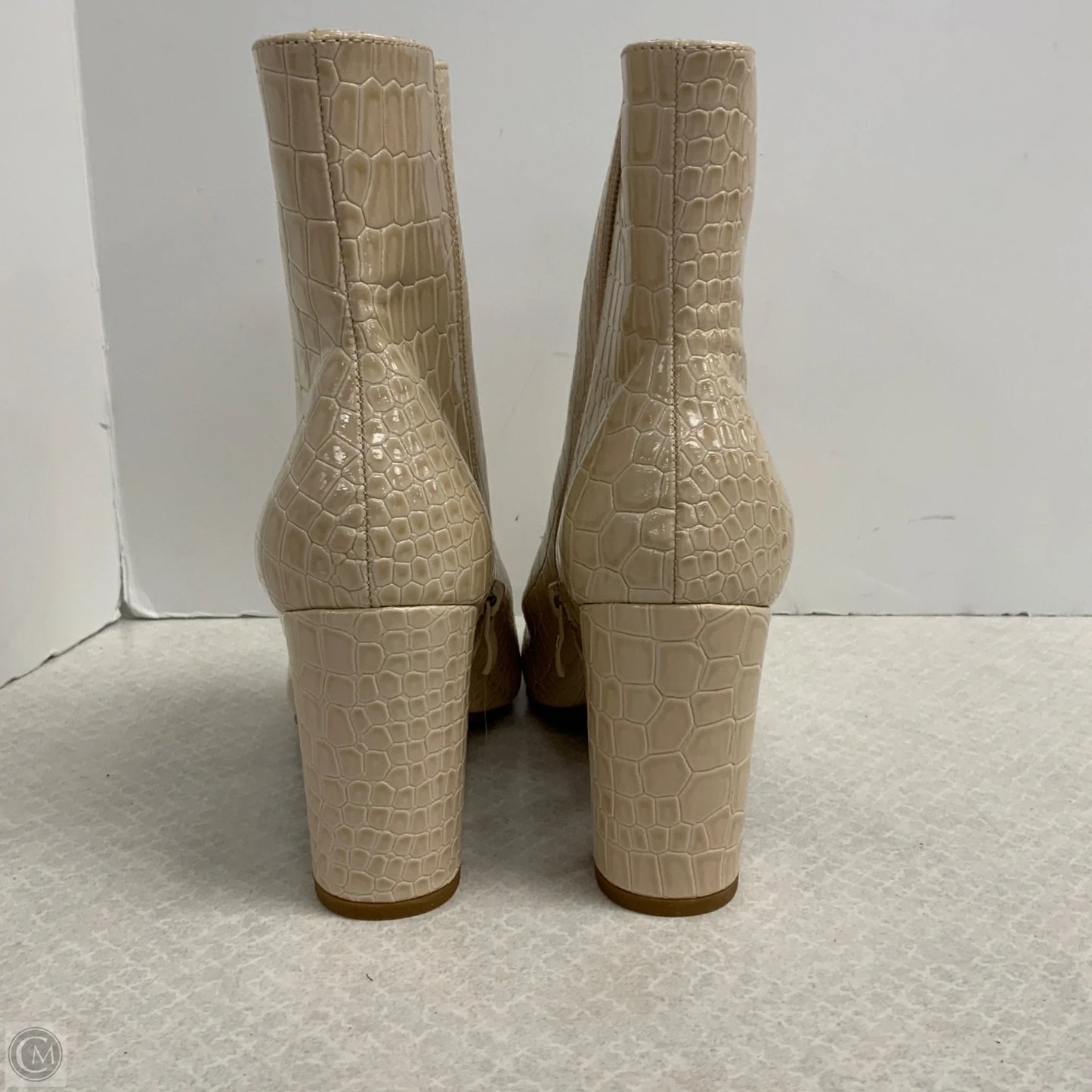 Boots Ankle Heels By Top Moda In Cream, Size: 9