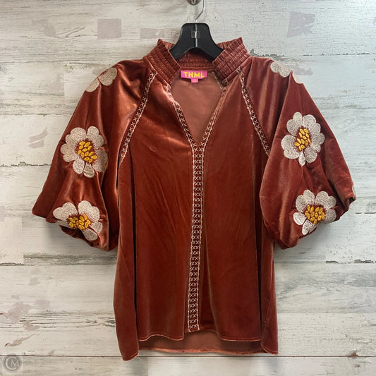 Top Short Sleeve By Thml In Orange, Size: Xs