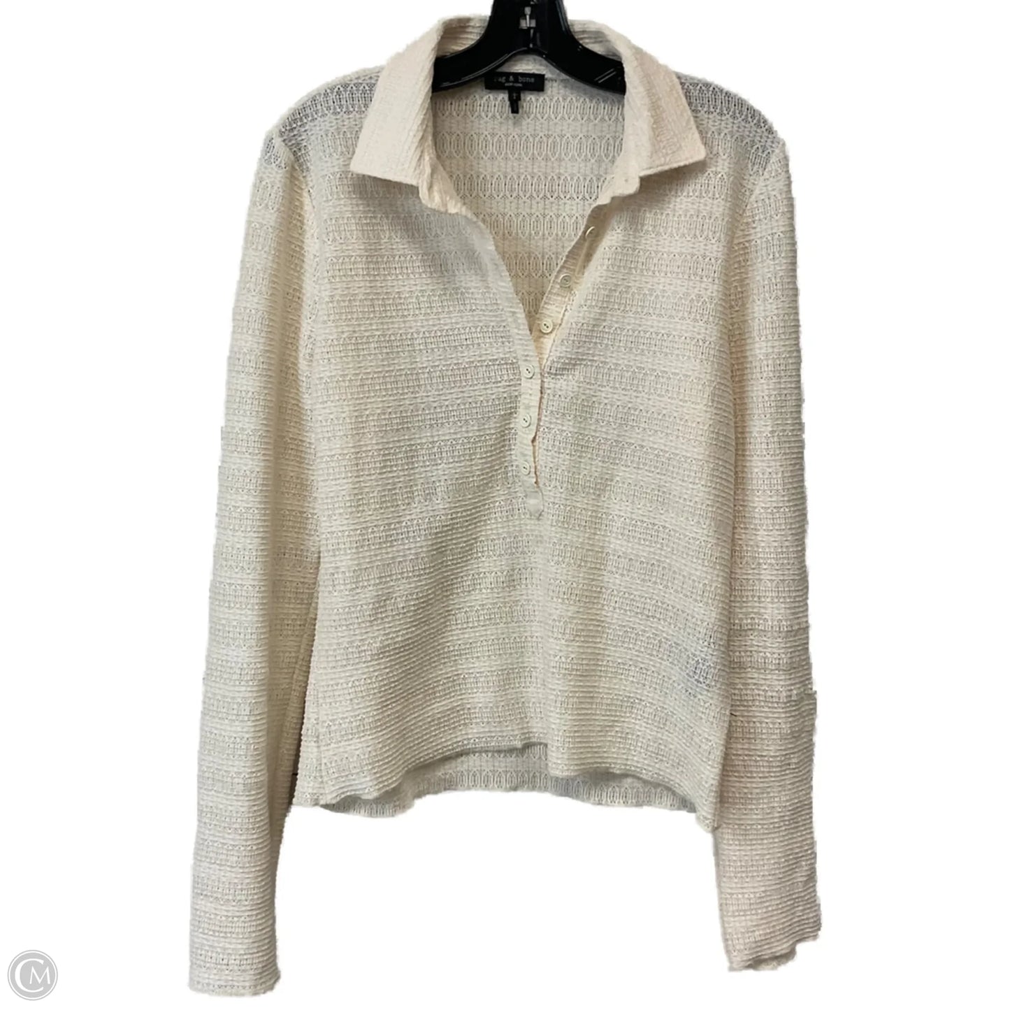 Top Long Sleeve By Rag And Bone In Cream, Size: L