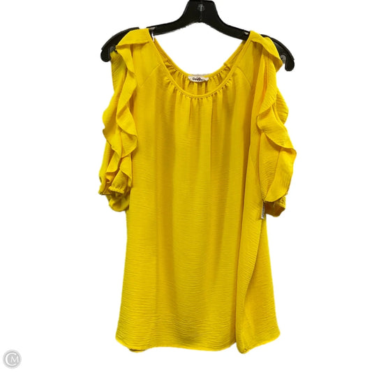 Top Short Sleeve By GEE GEE In Yellow, Size: 2x