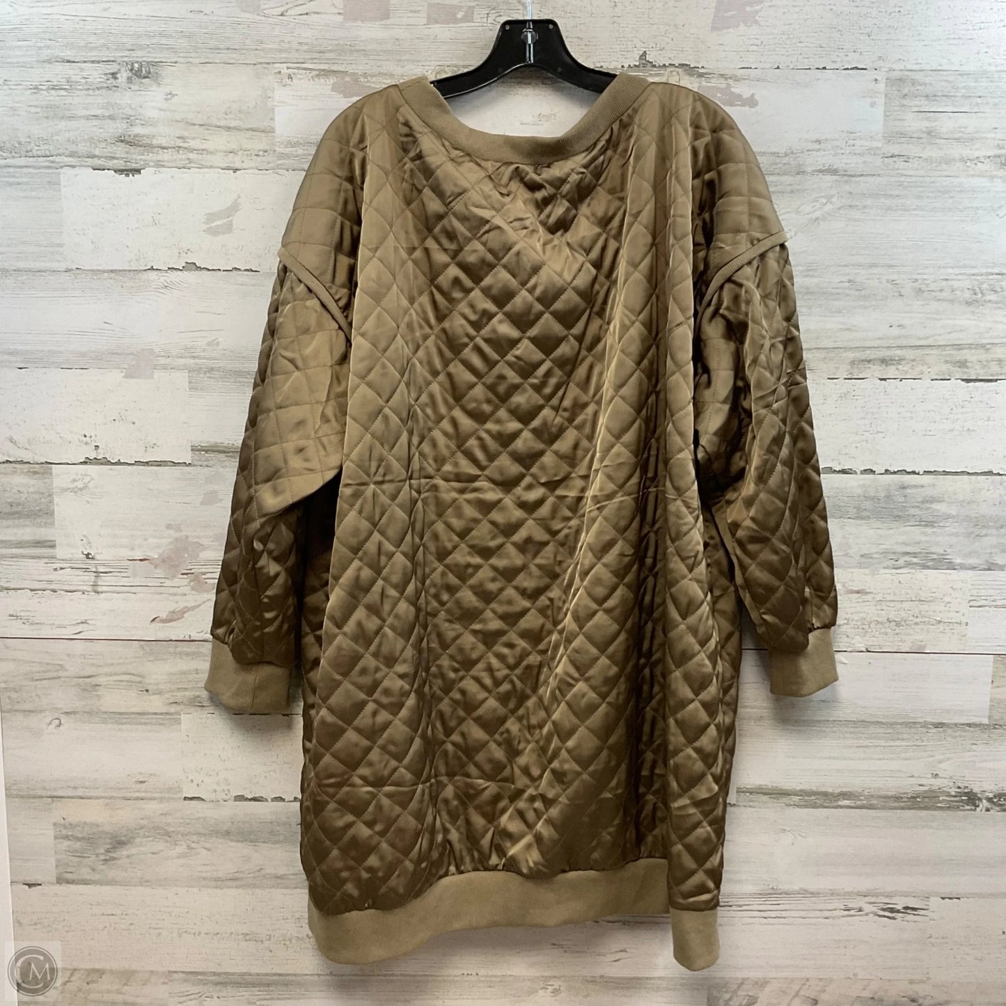 Top Long Sleeve By Flat White In Brown, Size: 1x