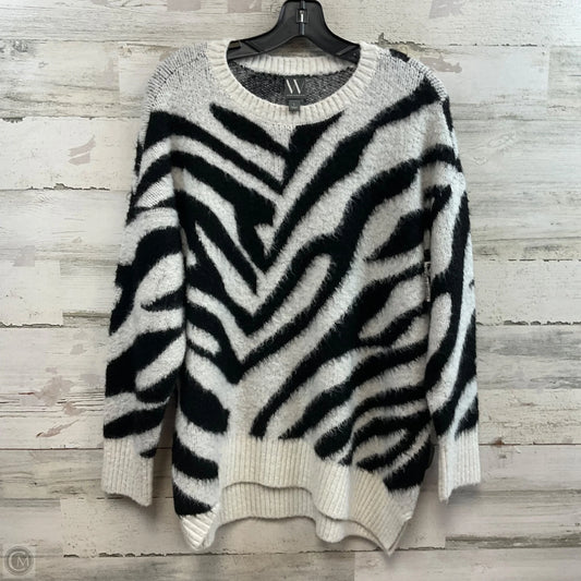 Sweater By Worthington In Black & White, Size: L
