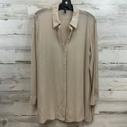 Blouse Long Sleeve By Eileen Fisher In Tan, Size: S
