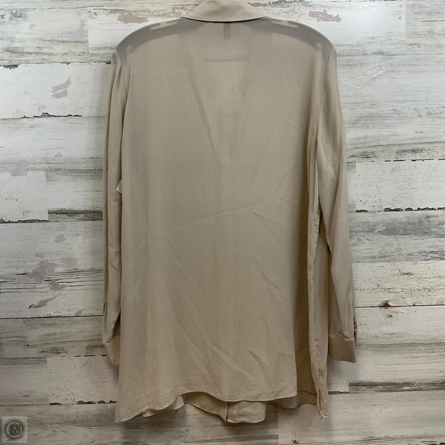 Blouse Long Sleeve By Eileen Fisher In Tan, Size: S
