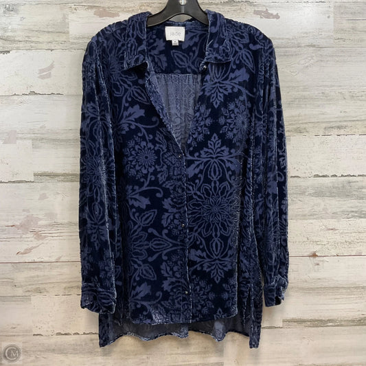 Blouse Long Sleeve By Jade In Blue, Size: M