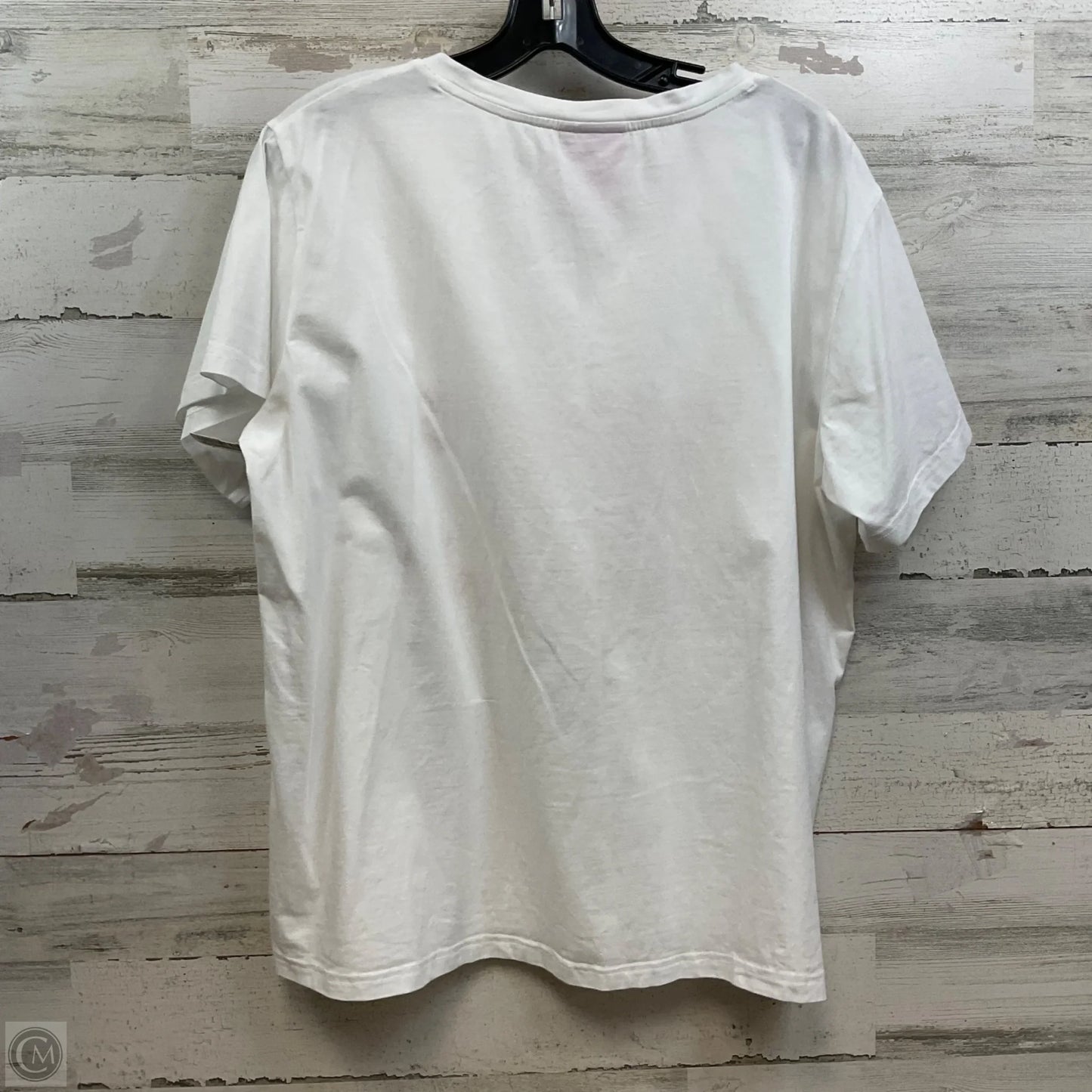Top Short Sleeve By Queen of Sparkles In White, Size: L