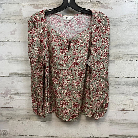 Top Long Sleeve By Joie In Green, Size: S