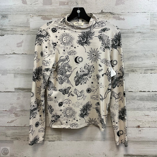 Top Long Sleeve Basic By Ginger G In Black & Cream, Size: S