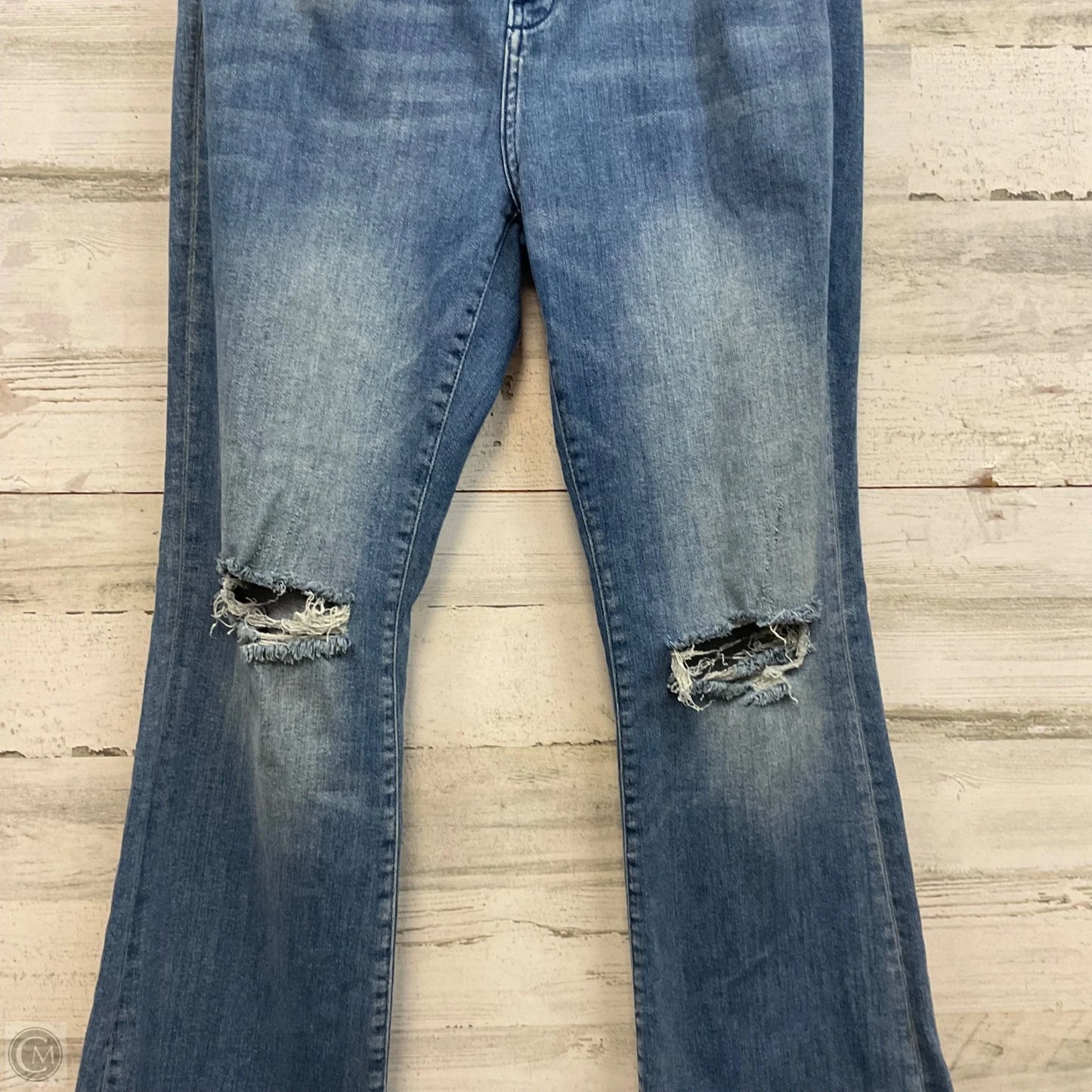 Jeans Flared By Pilcro In Blue Denim, Size: 14