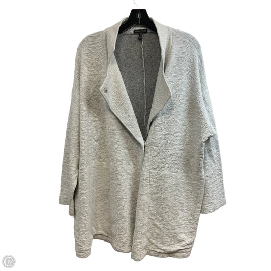 Cardigan By Eileen Fisher In Grey, Size: 2x
