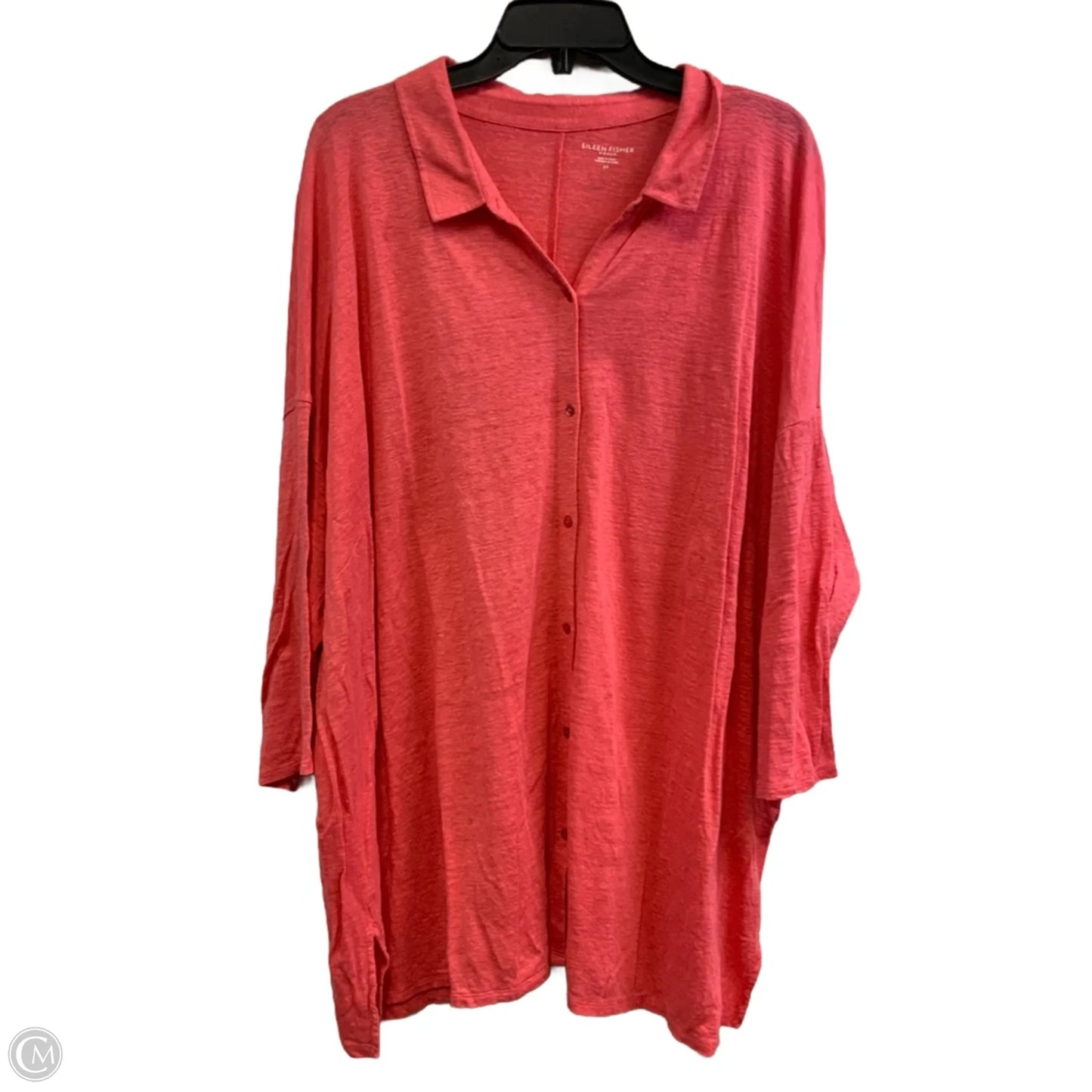 Top Long Sleeve By Eileen Fisher In Orange, Size: 2x