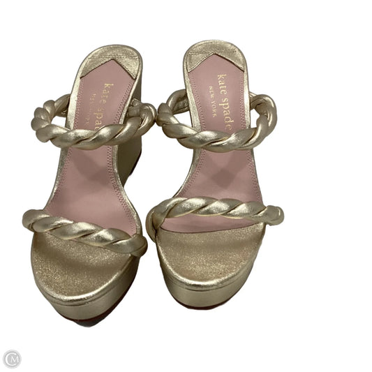 Sandals Designer By Kate Spade In Gold, Size: 6.5