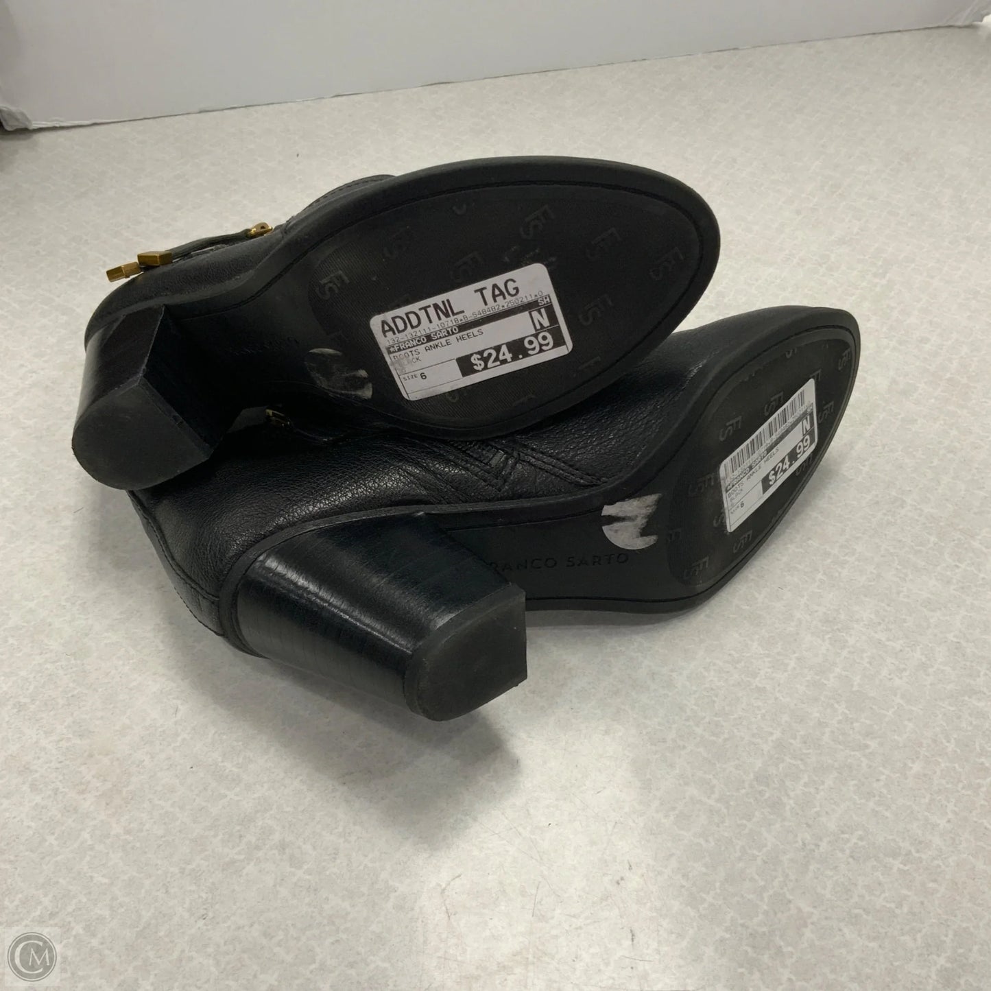 Boots Ankle Heels By Franco Sarto In Black, Size: 6