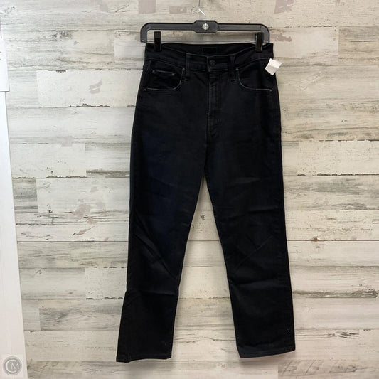 Jeans Straight By Mother Jeans In Black Denim, Size: 4